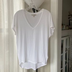 Express OneEleven White VNeck Tee